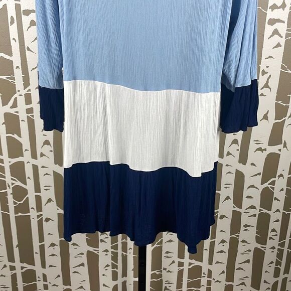 Indigo Soul Gauze Color Blocked 3/4 Sleeve Tunic 2XL - Picture 7 of 8